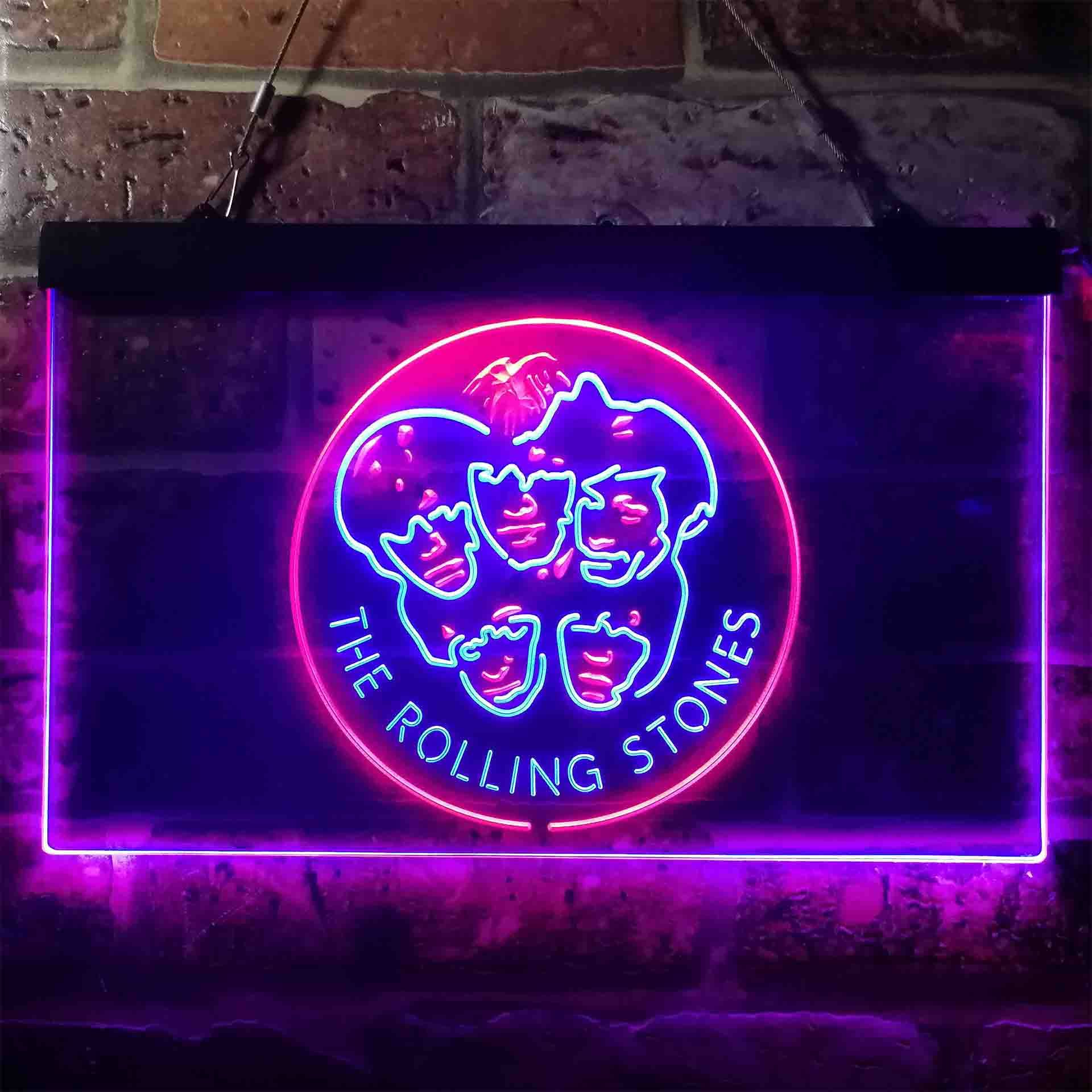 The Rolling Stones Faces Dual LED Neon Light Sign